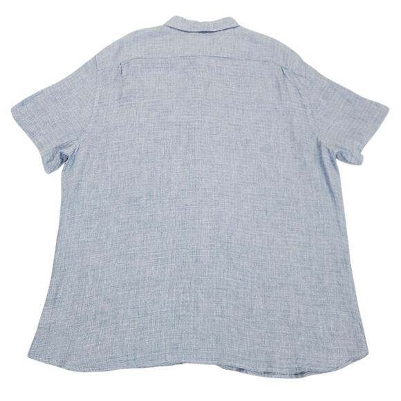 NWT Faherty Shirt Mens XXL Blue Linen Palma Short Sleeve Coastal Casual Nautical - Picture 3 of 11